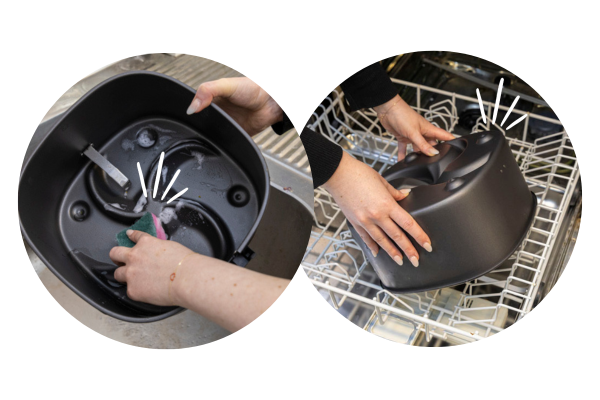 airfryer pan schoonmaken